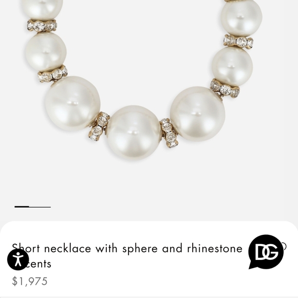 Dolce & Gabbana Choker Necklace with Resin Spheres and Rhinestone Accents - Picture 5 of 6